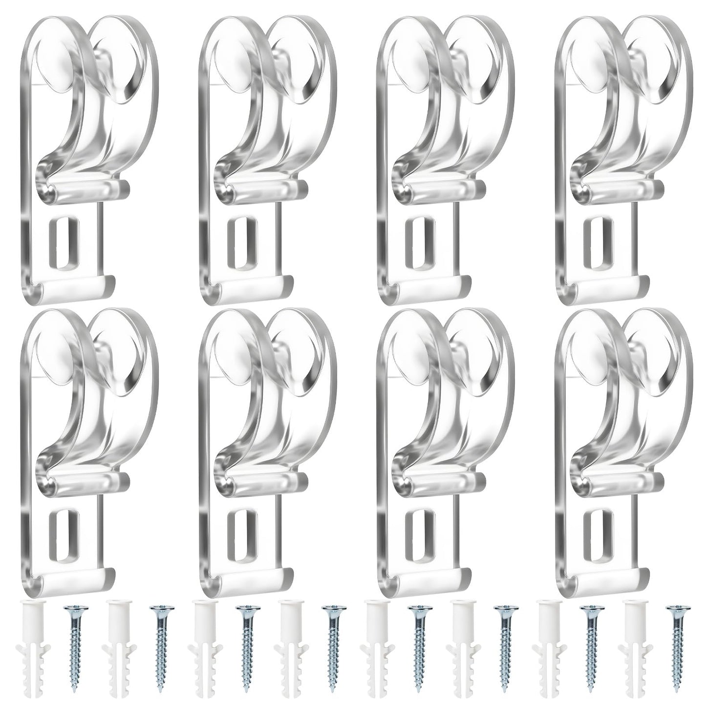 Chsoejuf 8PCS Roller Shade Clear Curtain P Clip Blind Cord Holder