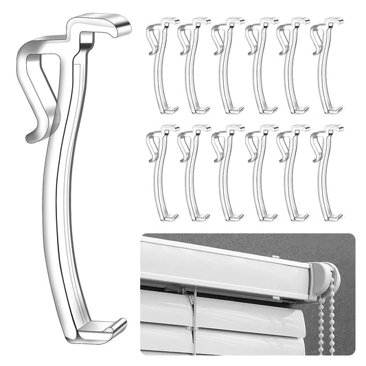 12 Pcs Plastic Valance Clips for Blinds, Valance Clips 2.5 Inch Window Blinds Hidden Clip Blind Clips Replacement Clear Plastic for Horizontal Blinds Window Blind Clips Valance Retainer Holder