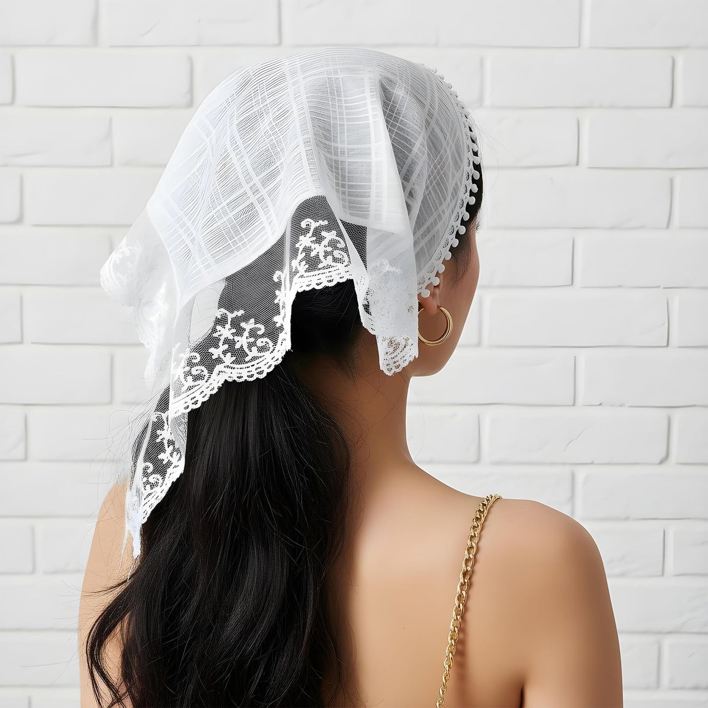 Beige Bandanas Head Scarf Hair Scarf Headband for Women Lace Bandana Kerchief Tie Back Headwrap Cute Stylish Summer Accessories Soft Coverings Boho Triangle Turban Chic Vintage Styling