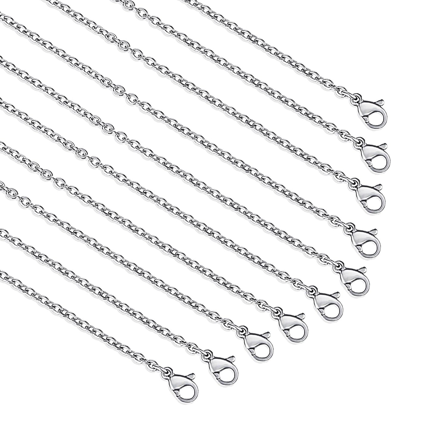 10 PCS Stainless Steel Necklace Chain, Chain for Jewellery Making Stainless Steel Necklace Chains Stainless Steel Chain Bulk Necklace Extender for Jewelry Making DIY Supplies (17.7'')