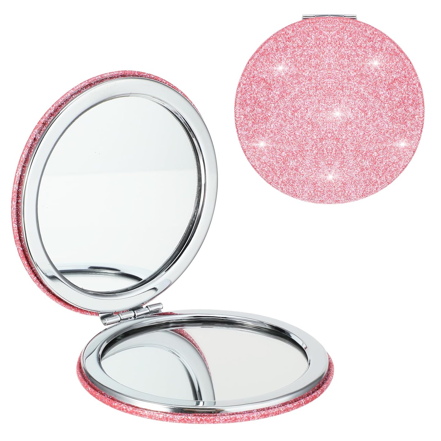 Mabor Compact Mirror Folding Round Mini Makeup Mirror Portable Bling Magnifying Mirror Cute Travel Double-Sided Mirror for Women Purse Handbag Wallet Home Office
