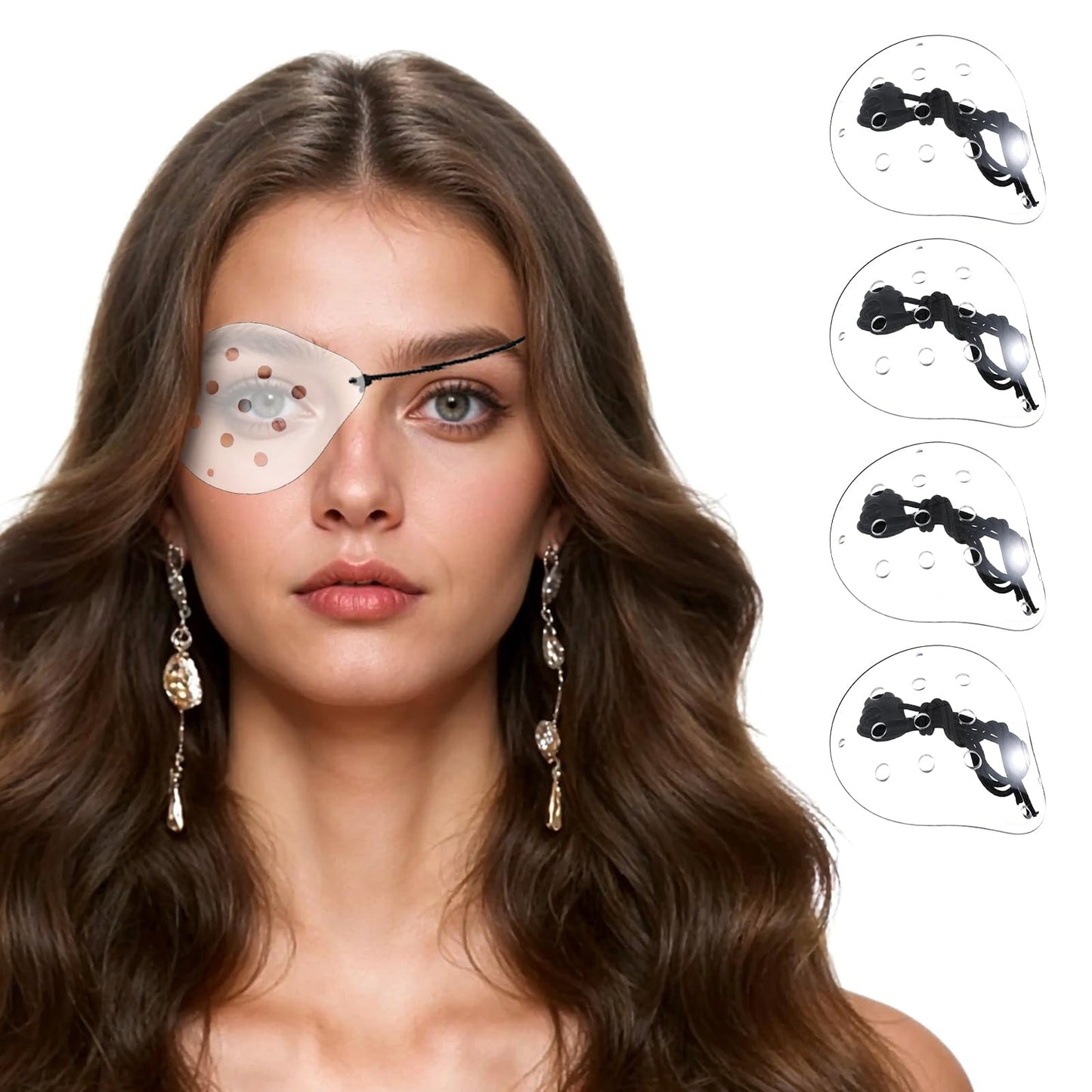 Mabor 4Pcs Eye Shield After Cataract Surgery for Sleeping After Surgery, Clear Eye Patch with Elastic Adjustable Band Longer & Wider for Adults