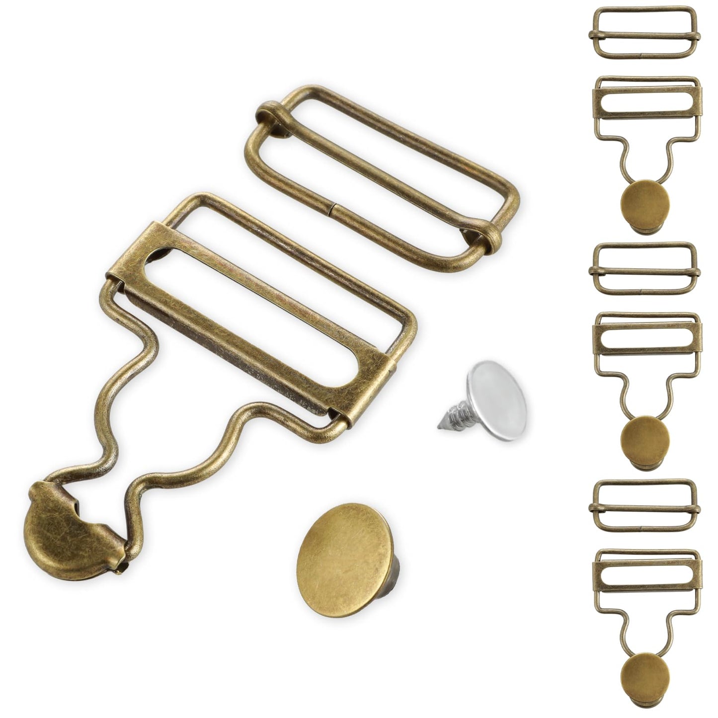 4 PCS Dungaree Clips, Overall Clasp Replacement Stainless Steel Overall Clips for Bib Overalls Fleece Pants Suspenders Snow Pants Clothing Handbags Backpacks
