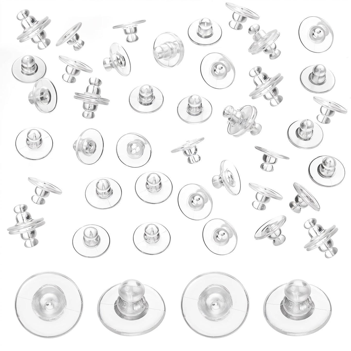 200 Pcs Earring Backs Safety Backs Plastic Earring Backs Stoppers Pads Soft Clear Earring Backs for Studs Hypoallergenic Earrings Backs for Women Replacements Jewelry Findings Studs Hook Earrings