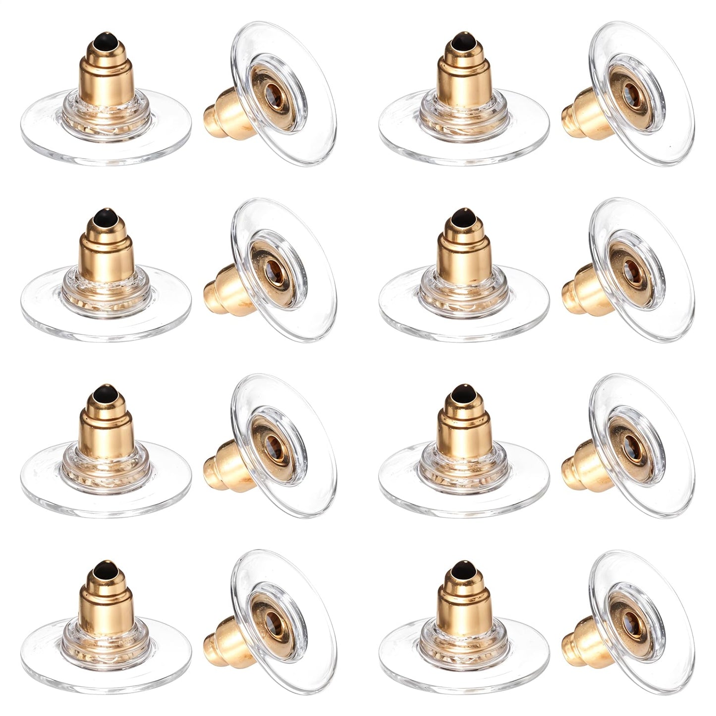 100 PCS Earring Backs for Heavy Earring Best Earring Backs for Droopy Ears Secure Earring Backs for Studs Gold Silicone Earring Backs Replacements No-Irritate Hypoallergenice Soft Clear Earring Backs