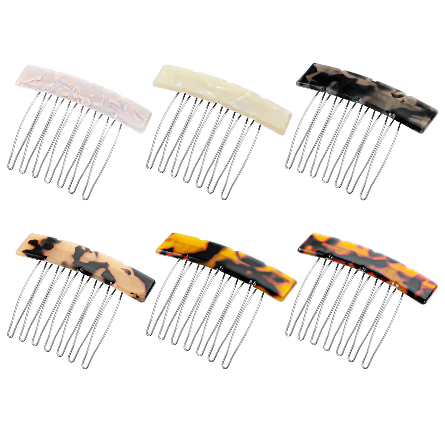 Sorcristy 6 Pcs French Hair Side Combs Small Decorative Hair Combs for Women, Acetate French Twist Decorativec Comb Accessories Twist Comb Clips for Women Girls Up-Do Styling