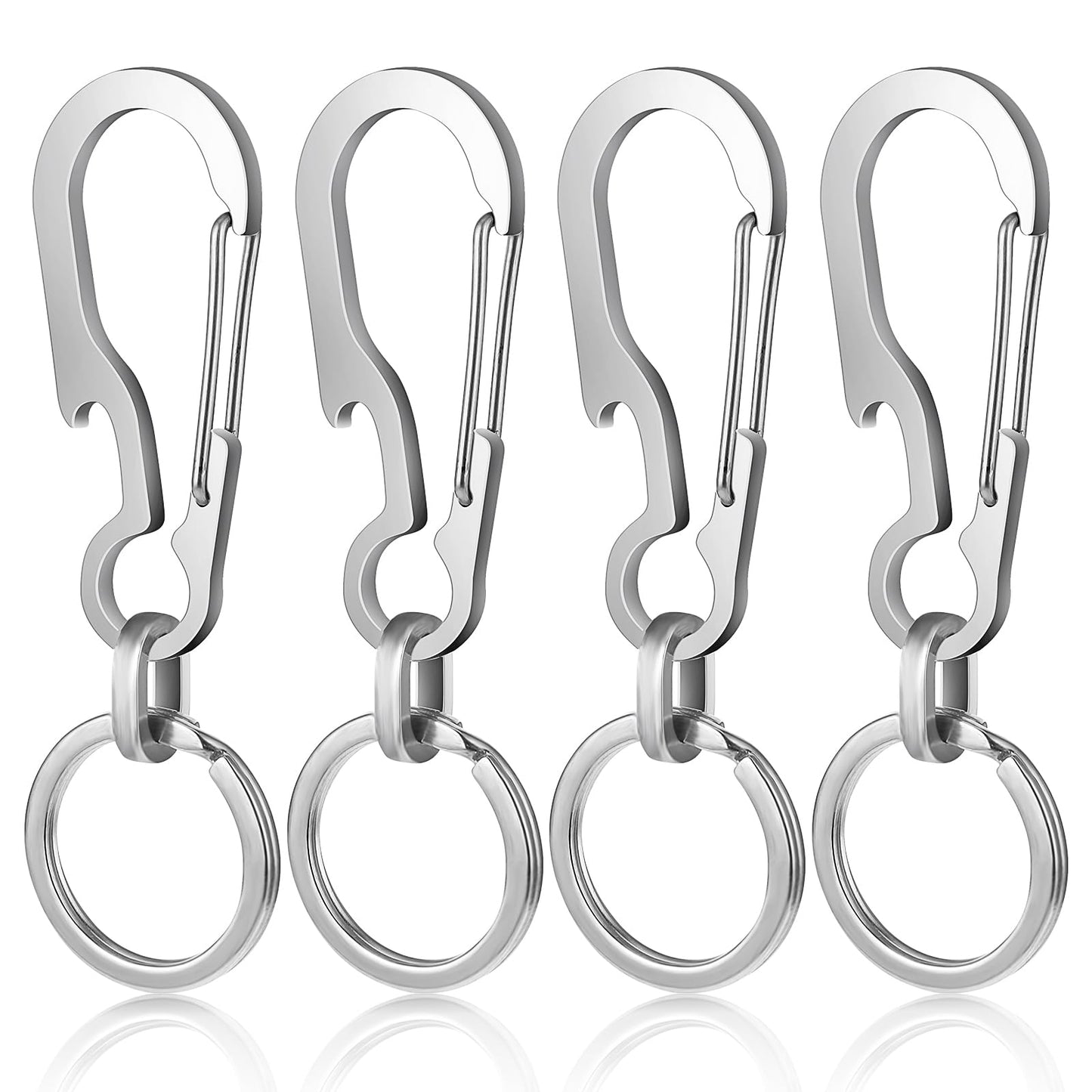 Ouligay 4Pcs Metal Keychain Carabiner Clip Key Carabiner Keychain Key Ring Chain Clips for Car Key Men Women
