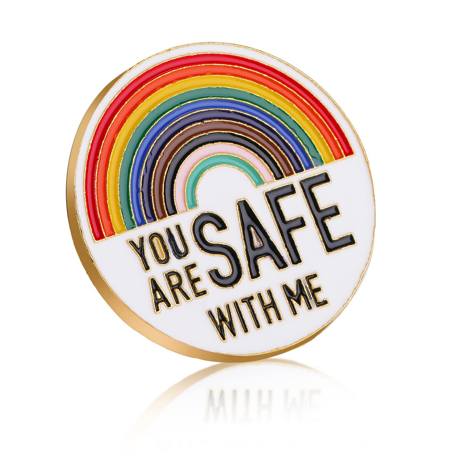 You Are Safe With Me, Pride Pins Ceramic Pins Rainbow Pride Pin Retractable Nurse Doctor Police Gifts Badge Lgbtq Pins Reel Brooch Lapel Pin Badge Holder Lgbtq Accessories For Wear On Backpacks