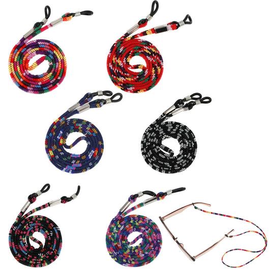 Xinjoduz Glasses Holder Chains 6 PCS Eyeglass Holder Strap String Holder Strap Cord Premium Comfortable Anti-Slip Glasses Strap for Sports Colorful Sunglass Retainer for Women Men Kids Lanyard Gift
