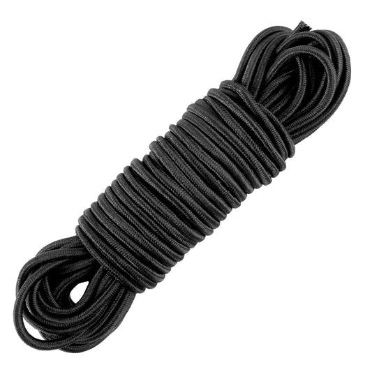 1PCS Bungee Cord 1/8 Inch(3mm) 33ft Long Heavy Duty Black Elastic Cord Roll Shock Cord Elastic Rubber Rope Bungee Straps for Kayak, Tent Poles, And DIY Projects