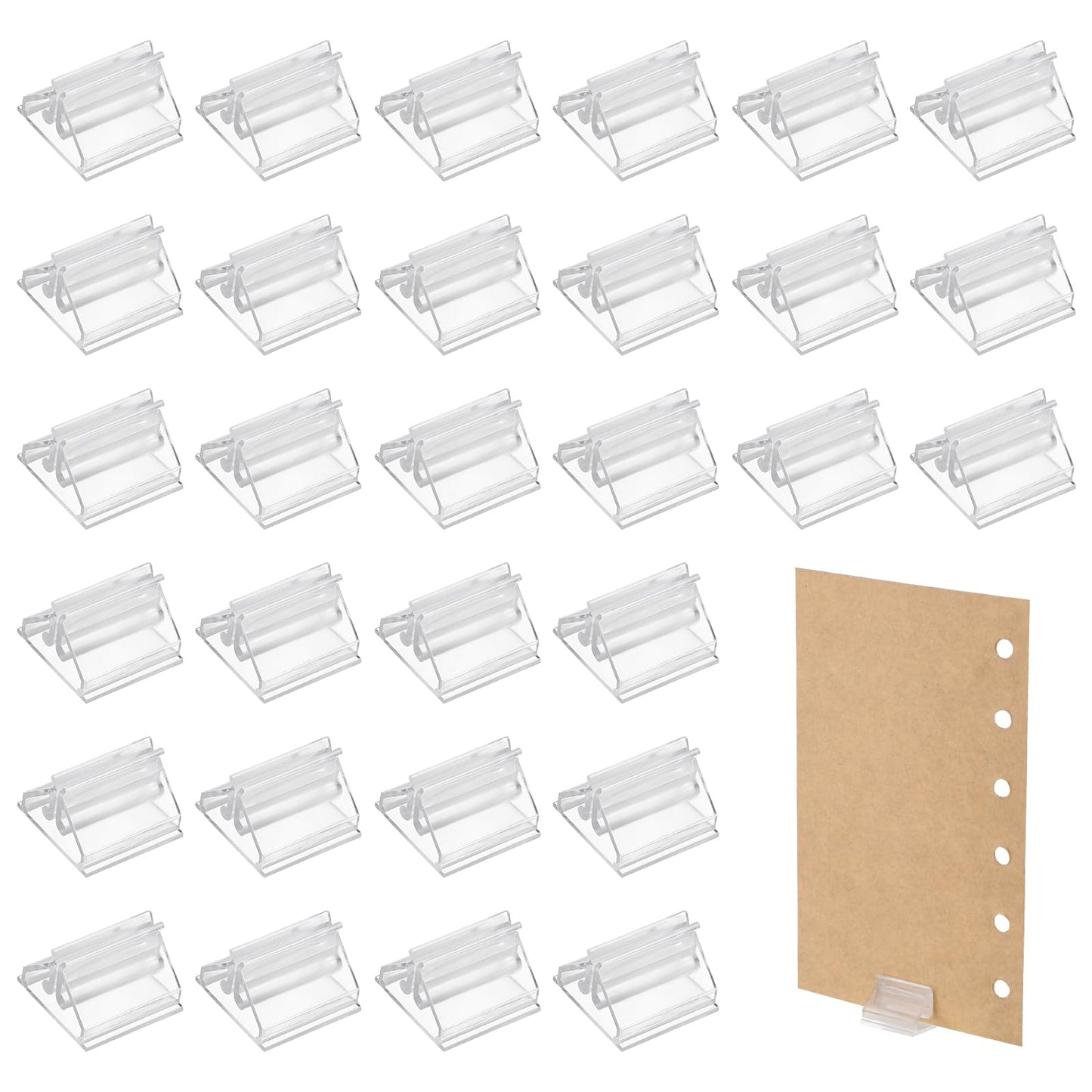 30 Pcs Place Card Holders, 0.75 × 0.75 Inches Acrylic Card Stands Clear Game Card Stands Game Piece Holders Small Wedding Table Place Cards Holder For Cards, Photos, Memos, Pictures Display