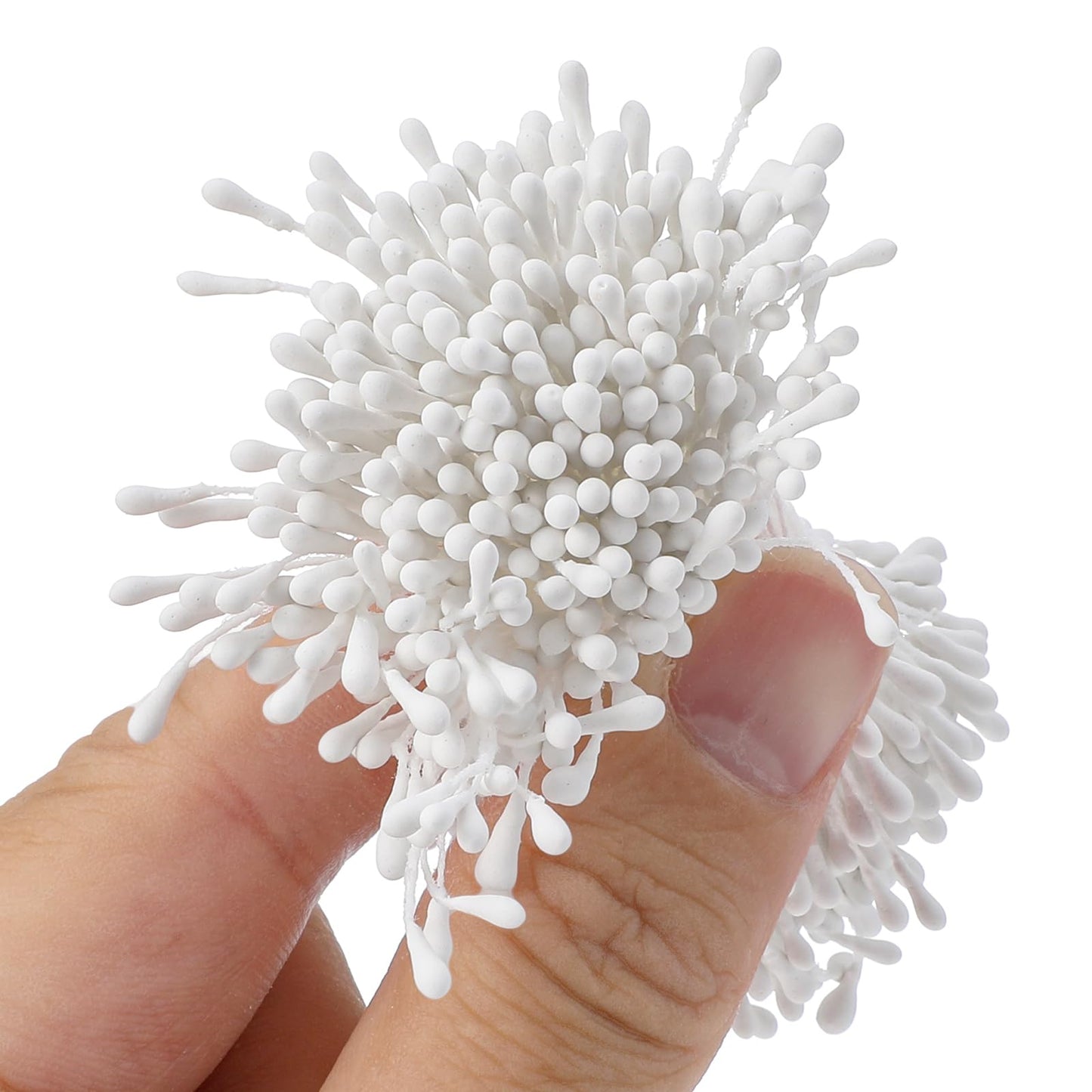 Matwsec 700 PCS 2mm Matte White Double Heads Flower Stamen, Stamens for Flowers Making, flower stamens for crafts artificial flowers Christmas Card Wedding Scrapbook Decoration