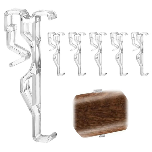 Ymapinc 2.5 Inch Valance Clips for Blinds, Clear Plastic Hidden Blind Clips Replacement Parts, Mini Blind Brackets, Window Hooks (6 PCS)
