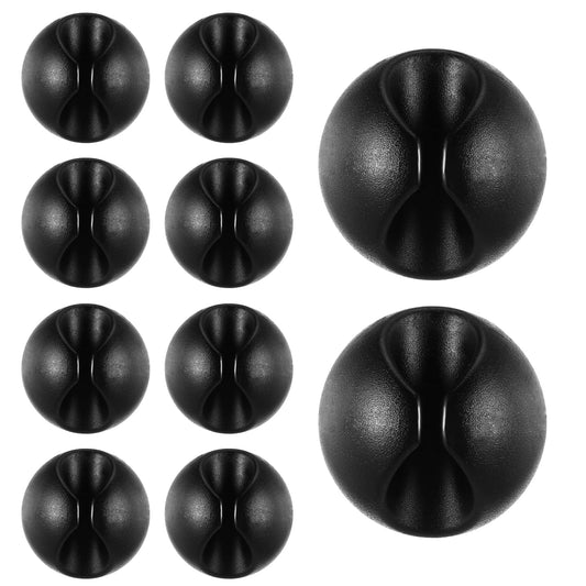 Xinjoduz 10 PCS Mini Cable Clips, Black Wire Organizers for Cords Dust-Proof Adhesive Cable Management Clips Phone Cord Holder for Nightstand, Desk, Home, Office, Car, Cubicle