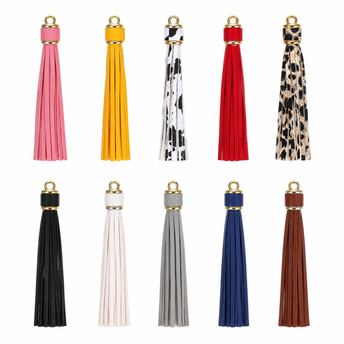 10 Pcs 4.33 Inch Faux Leather Tassel Bulk Keychain Tassels