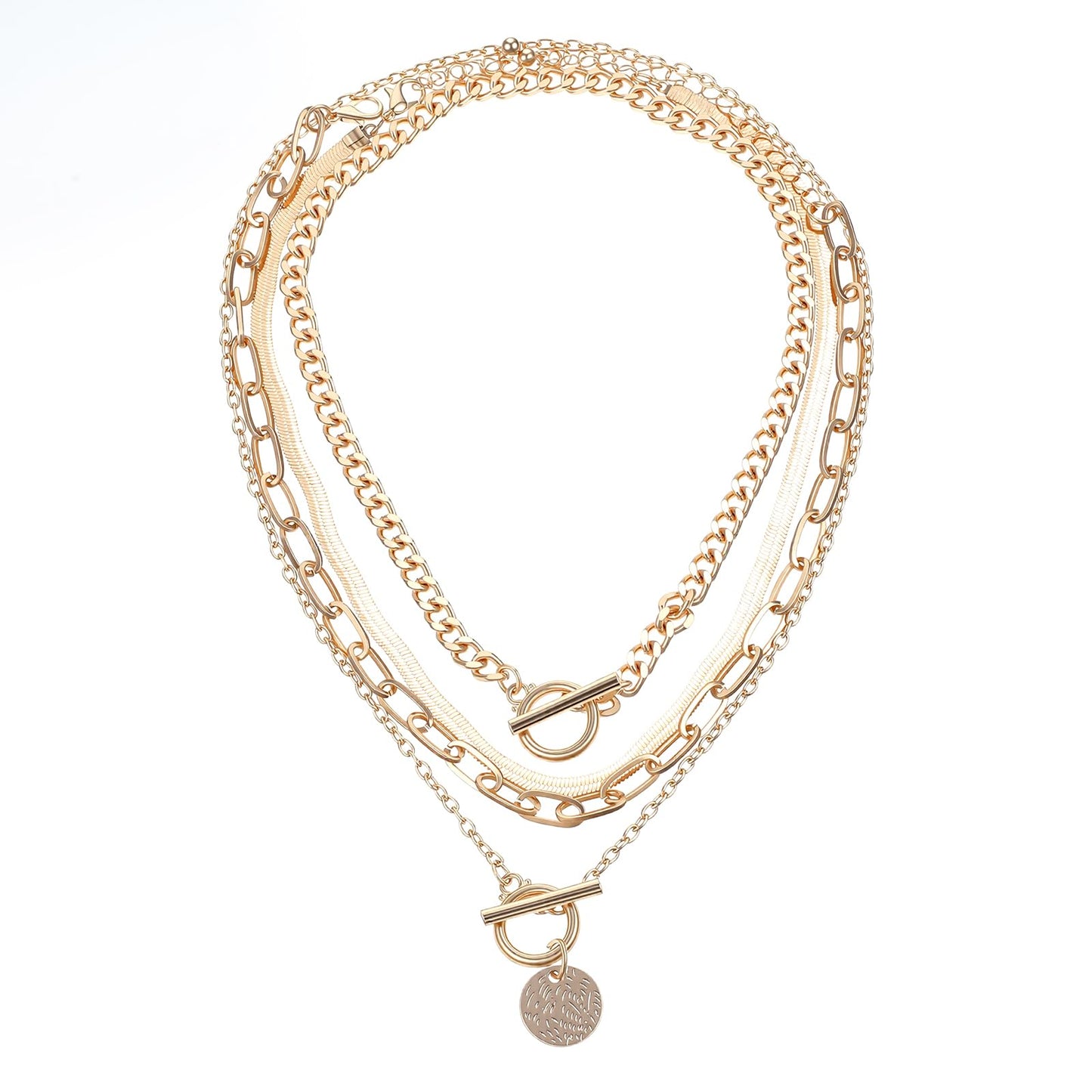 Ymapinc Gold Jewellery Set for Women, Chunky Gold Necklace Layered Design, Choker Chain Women, Coin Pendant Necklace with Women's Trendy Necklaces Statement Gift