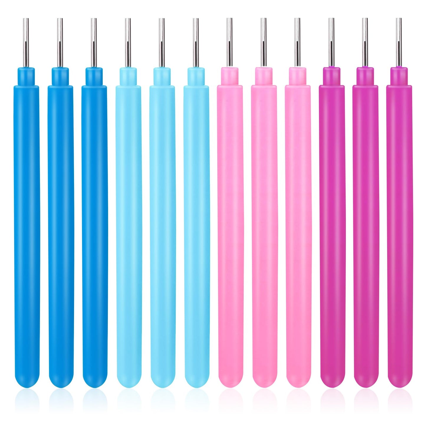 12 Pcs Quilling Tool, Paper Flower Rolling Tool Rolling Curling Quilling Needle Pen DIY Cardmaking Paper Quilling Pen for Art Craft DIY Paper Cardmaking Project(4 Colors)