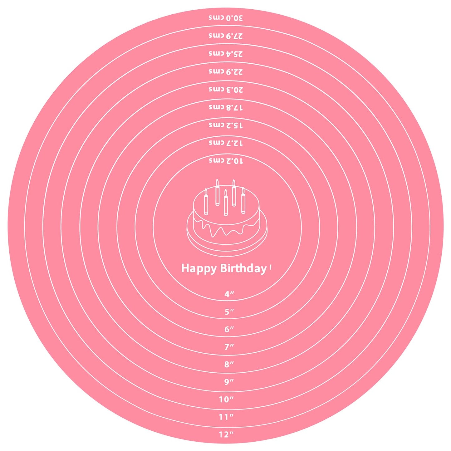 Ymapinc Silicone Pastry Mats for Rolling Dough Pink Round Silicone Baking Cooking Mat with Measurements Reusable Silicone Baking Sheets for Bread Cake Pizza