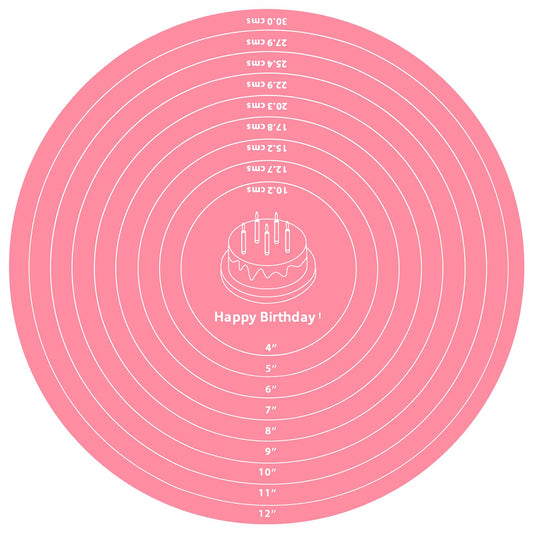 Ymapinc Silicone Pastry Mats for Rolling Dough Pink Round Silicone Baking Cooking Mat with Measurements Reusable Silicone Baking Sheets for Bread Cake Pizza