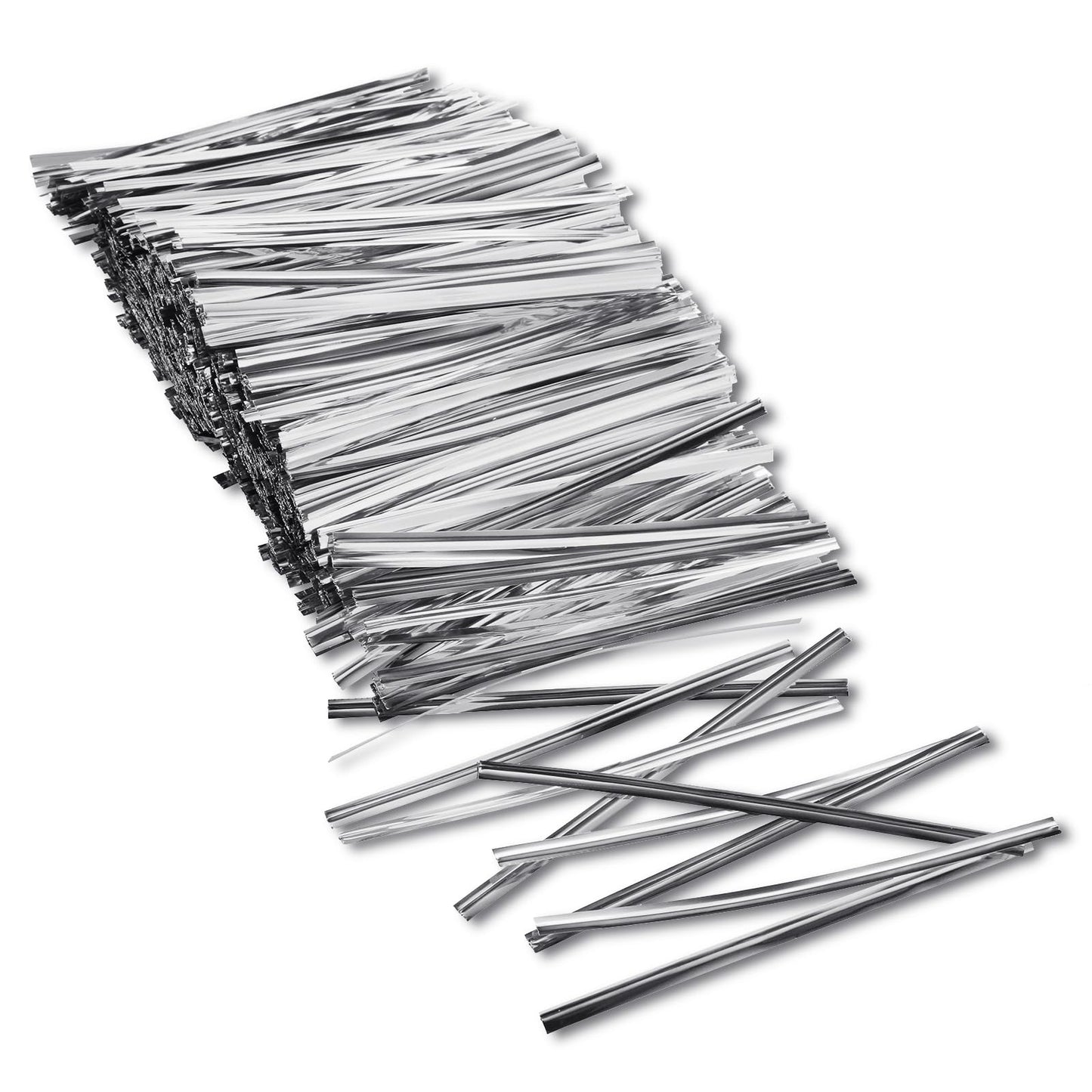 Bremorou Pack of 1000 Twist Ties Metallic Ties Closure for Bags Gold Ties Bag Clips Sealing Strips for Bakery Candy Bags Cookies Chocolate (Silver, 3.9 inches)