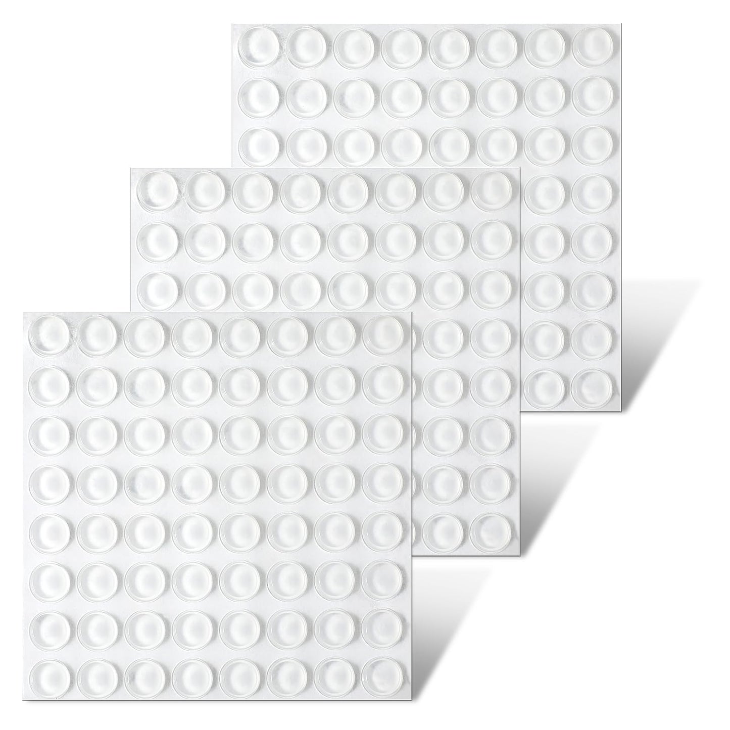Tyqour 192Pcs Rubber Feet Pads Rubber Stoppers Cupboard Door Stoppers Rubber Pads Rubber Feet for Chopping Board Cabinet Bumper Dots for Drawer, Picture Frames, Cutting Boards(Round)