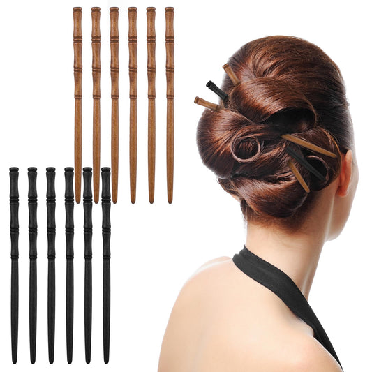 Ymapinc 12PCS Wooden Hair Chopsticks,Hair Sticks for Buns,Sturdy Texture but Light Weight,French Hair Pin for Women