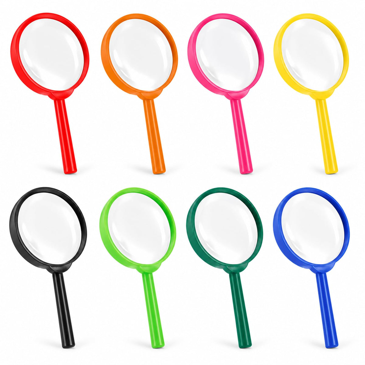 Chsoejuf 8PCS 3X Kids Magnifying Glass Small Mini Handheld Magnifier