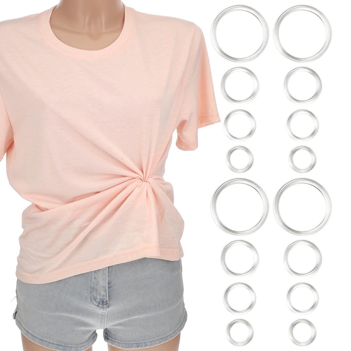 Chsoejuf 80 PCS Clothing Cinch Clip, 4 Sizes Invisible Cinch Clip