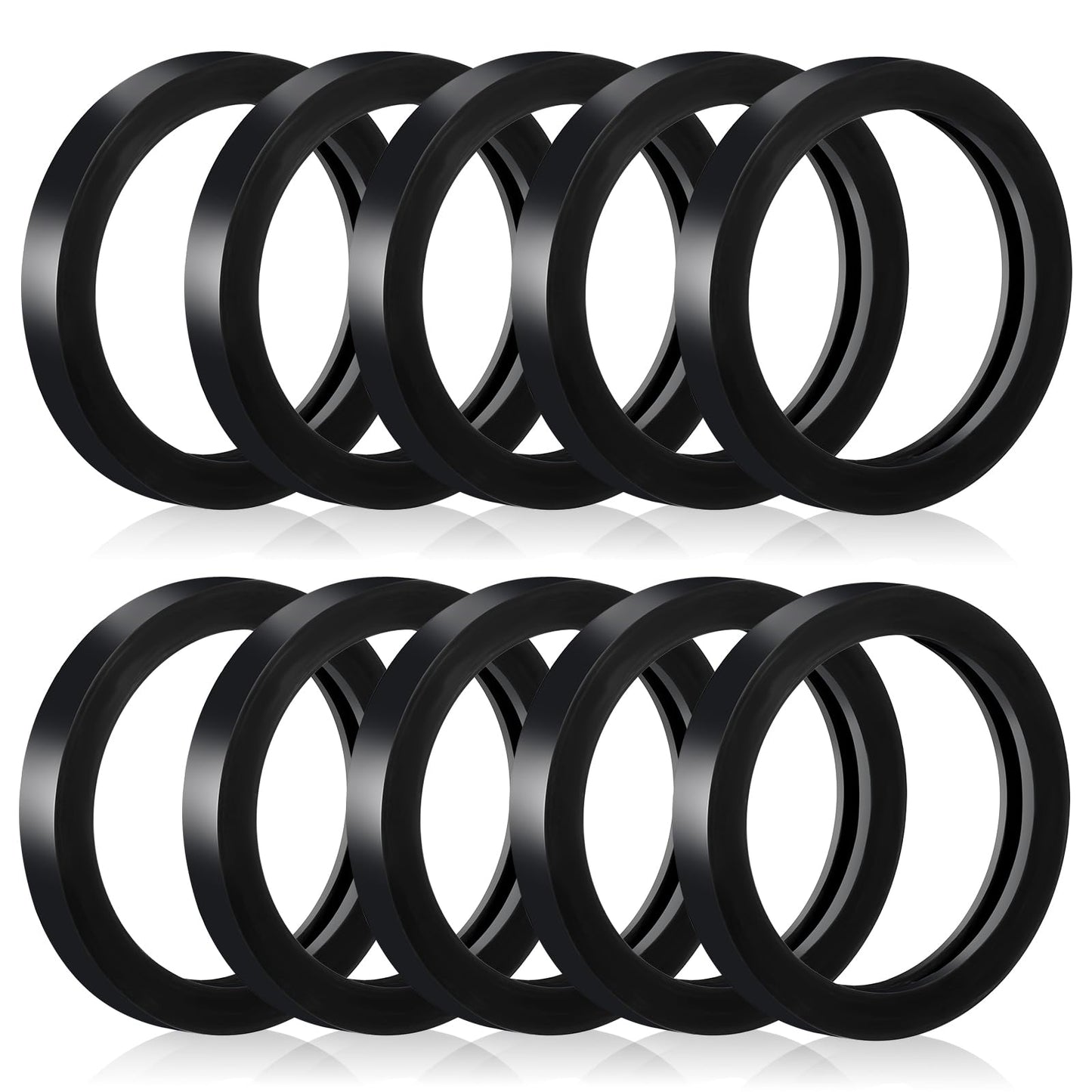 Xindojuz 10 PCS Gas Can Spout Replacement Rubber Gaskets, Jerry Can Gaskets Fuel Jug Washer Seals Spout Gasket Sealing Rings Replacement Gas Gaskets Compatible with Most Gas Can Spouts (Black Round)