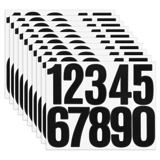 12 Sheets/120PCS Reflective Mailbox Numbers Stickers, 3.15" Waterproof House Numbers for Outside Stick on Address Numbers Large Number Stickers for Address on House, Home, Trash Can, Door, Sign(Black)