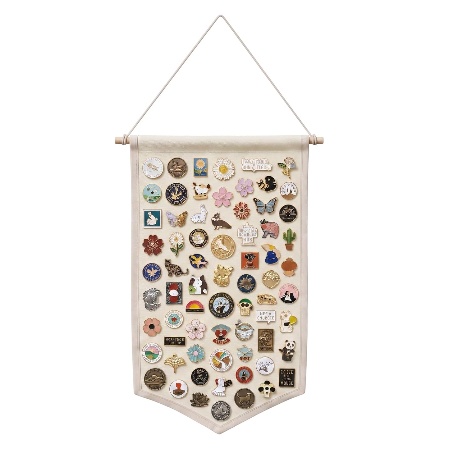 Sorcristy 2 PCS Pin Banner, Wall Hanging Brooch Jewelry Storage(Beige)