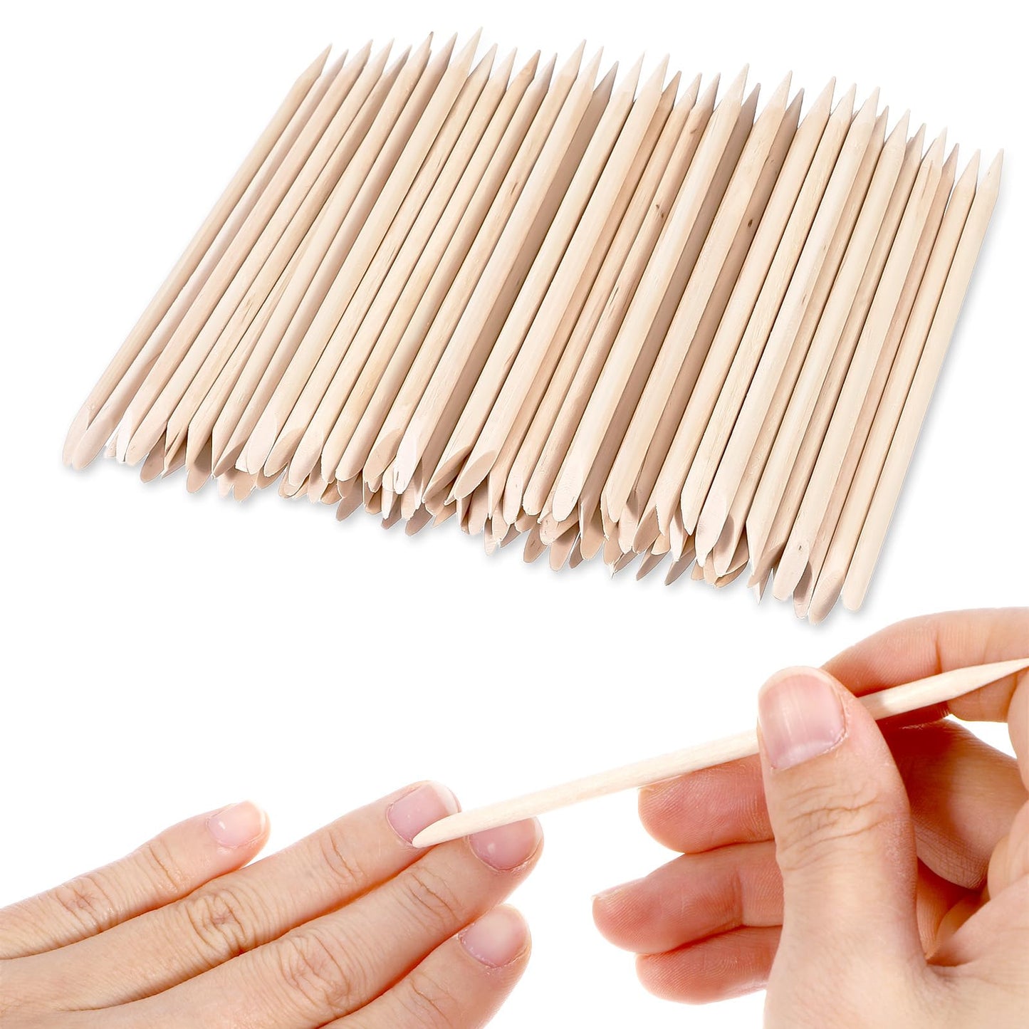 Orange Wood Nail Sticks - 400 Pcs 4.48 Inch Wooden Cuticle Pusher Sticks for Nails, Skin-Safe Manicure & Pedicure Tool, Natural Wood Cuticle Sticks for Professional & Home Use