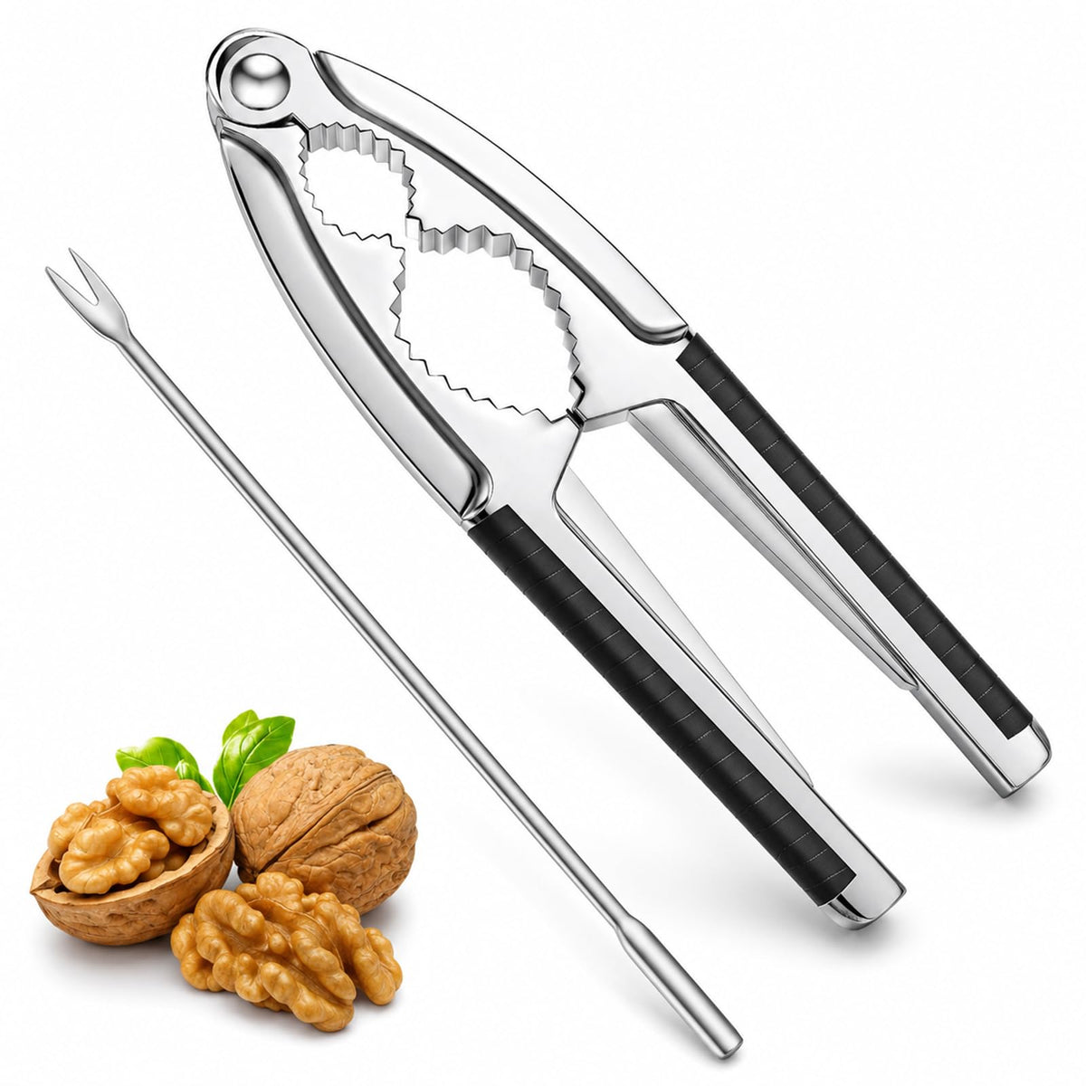 Ouligay Pack of 2 Nutcrackers Walnuts with Non-Slip Handle