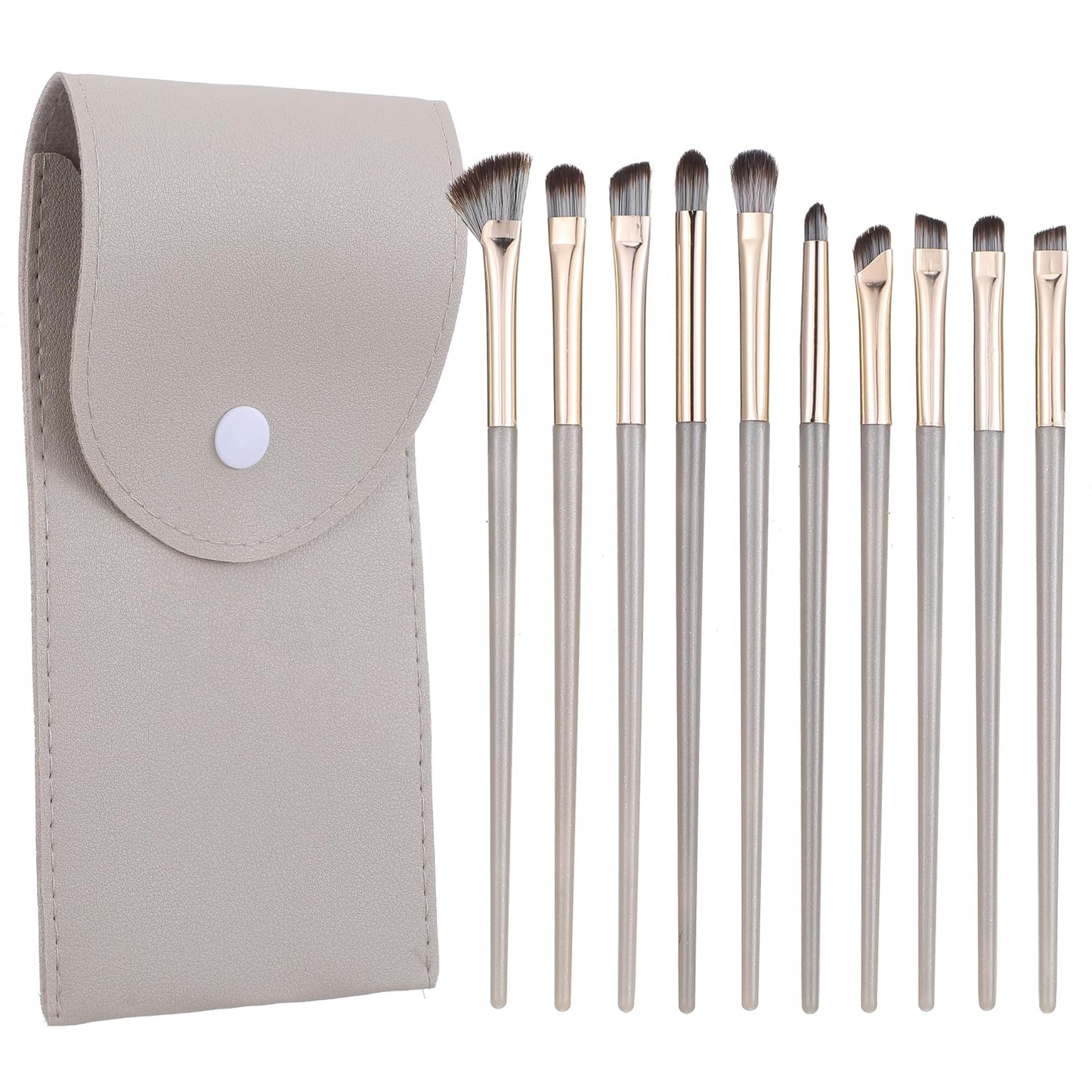 10 PCS Eyeshadow Brushes Set, Travel Makeup Brush Set Brushes Eye Shadow Blend Brush Set Soft Synthetic Bristle with Leather Storage Bag for Wedding Bridal Shower Favors