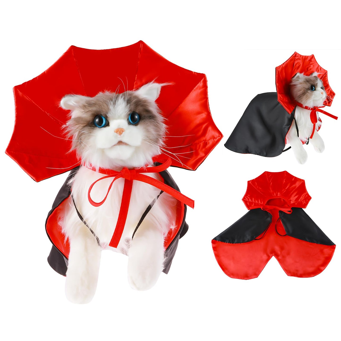 Halloween Costume Pet Cape Vampire Cloak Clothes Funny Dog Outfit Devil Cosplay Dress Wizard Outfit Dog Mantle Apparel for Small Medium Dogs Cats Kitten Puppy