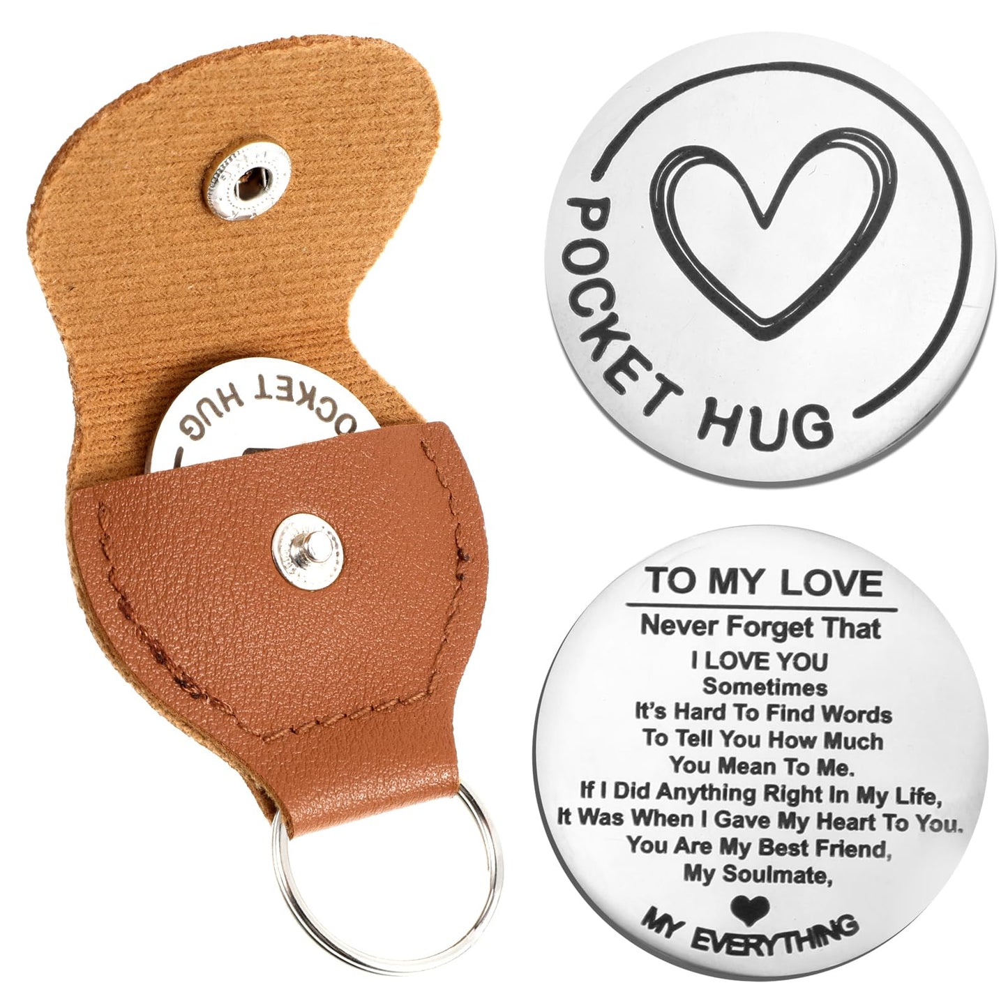 Mabor Pocket Hug Token Love Heart Pocket Hug Coin, Long Distance Relationship Gifts Thinking of You Gifts Relationship Keepsake A Little Pocket Hug for Couples Soulmate Friends