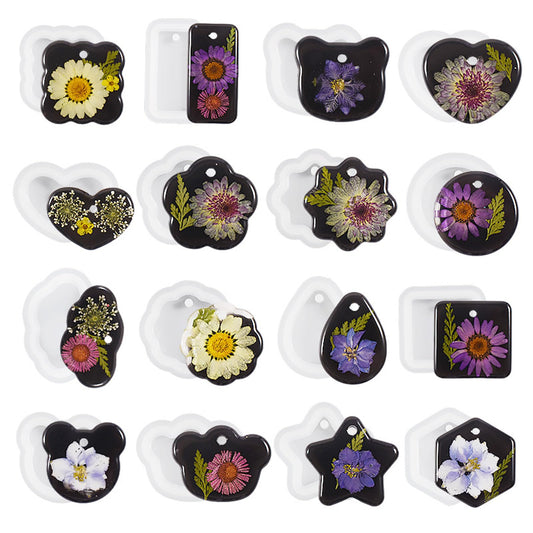 Ymapinc 16PCS Silicone Resin Molds with Hanging Hole,Tear Drop,DIY Bracelet Necklace Earring Keychain Molds for Epoxy Resin