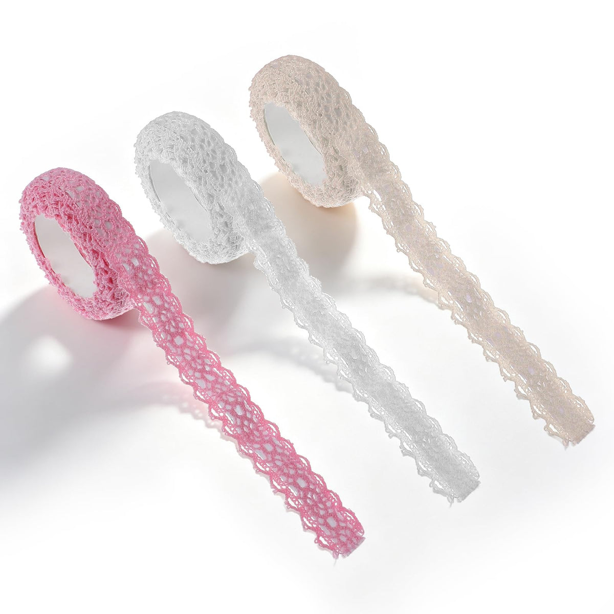 RAHHLIZS 3pcs Lace Washi Tape Lace Border Tape Self-Adhesive Washi Ribbon