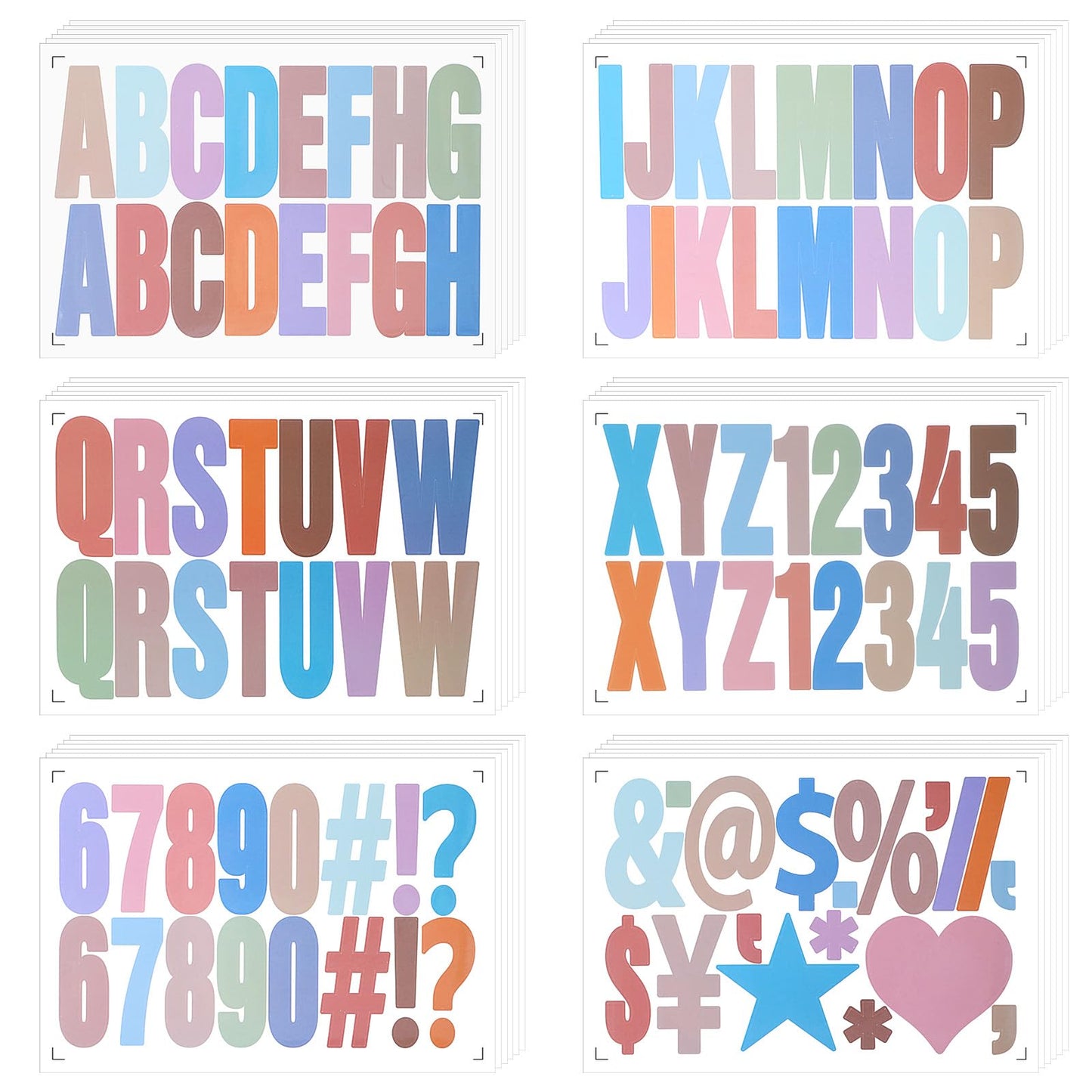 Tyqour 600Pcs Large Letter Sticker Vinyl Numbers Stickers Waterproof Alphabet Stickers Self Adhesive Stick On Letters Decals for Scrapbooking Mailbox Classroom Home Door Windows Signs(Multicolor)