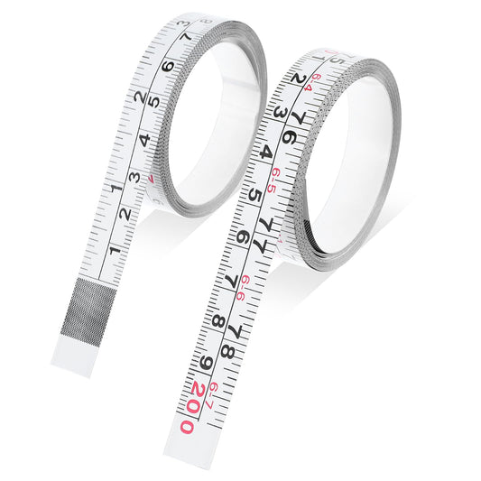 Ymapinc 2 Packs 1/2-Inch Self Adhesive Measuring Tape, 78 Inches/200 cm Sticky Tape Ruler Measure, White Metric and Imperial Tape Measure Reading Ruler Tape for Workbench Drafting Table