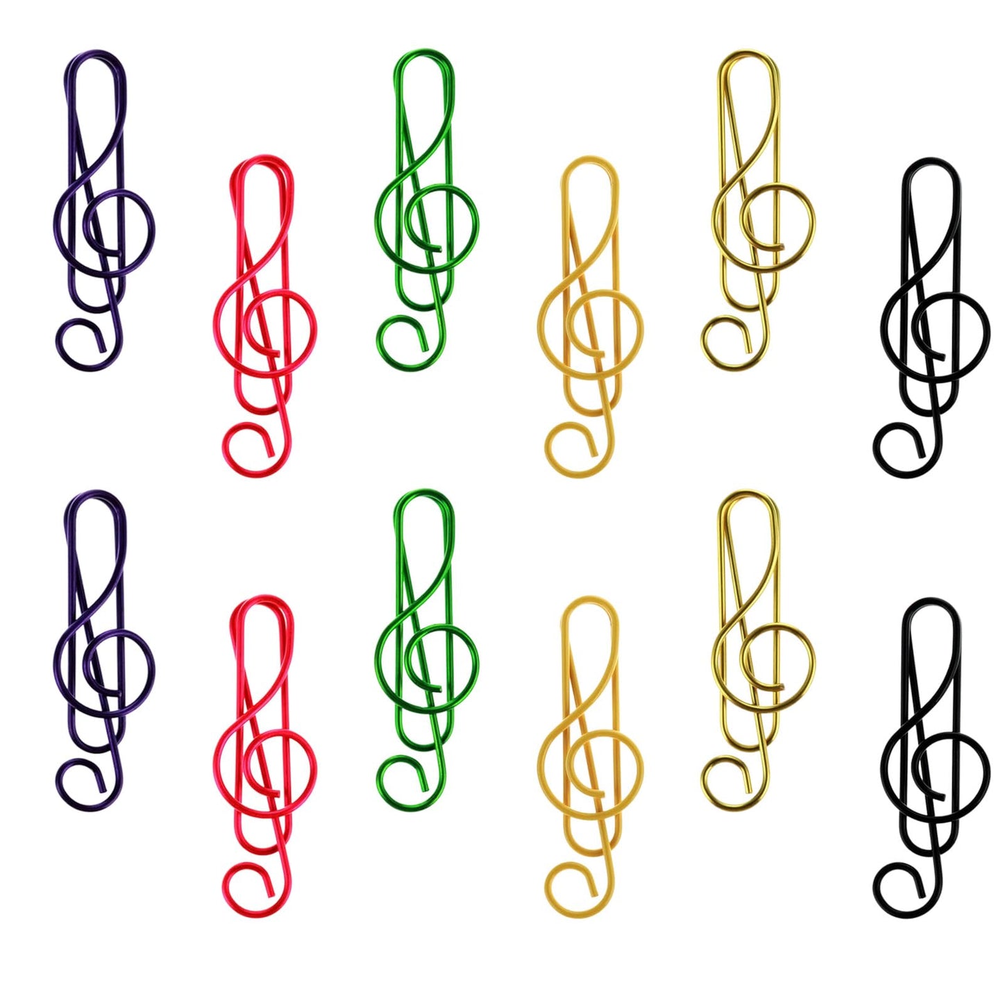 Music Paper Clips 6 Colors Metal Cute Paper Clips Musical Notes Shaped Bookmark Clip Funny Music Teacher Gifts for Party Invitation Card Desk Bookmark Office School Notebook Clip(100)