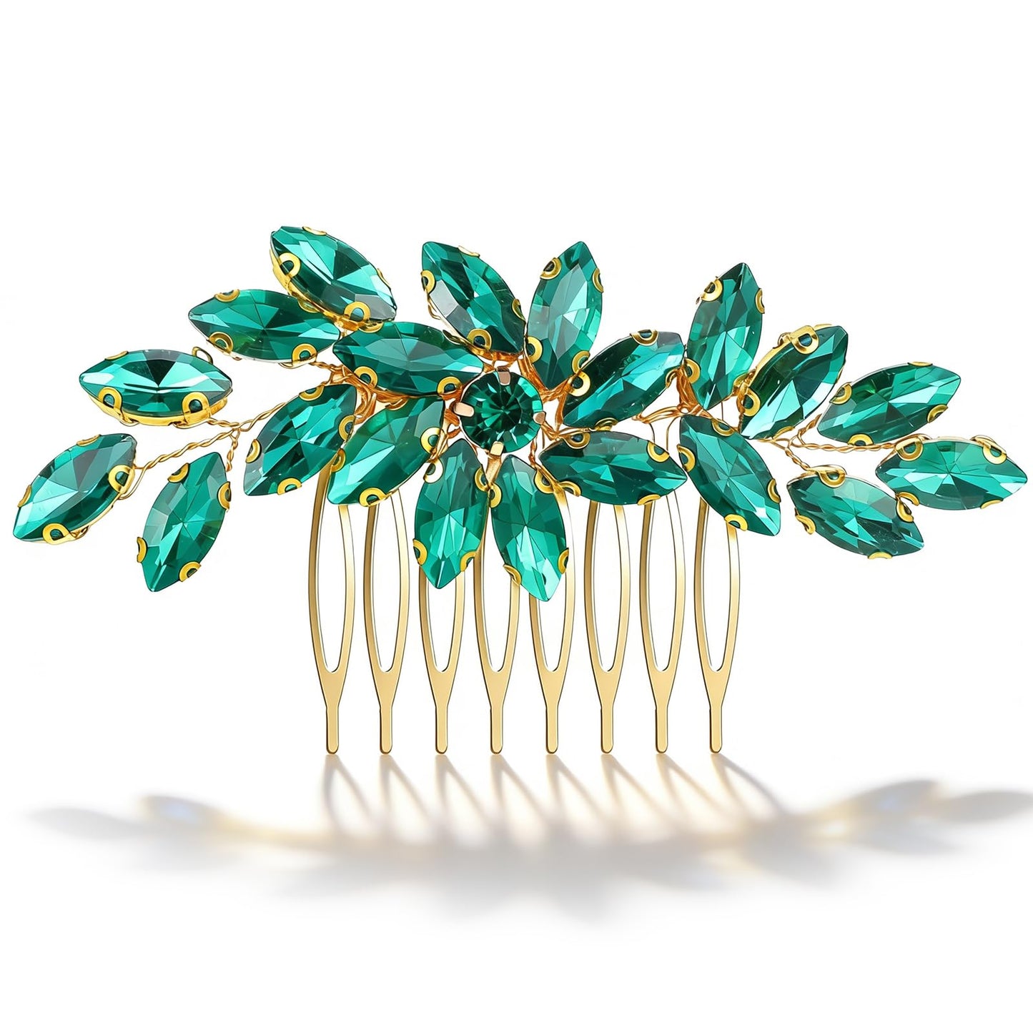 Ymapinc Green Vintage Hair Comb Women's Sparkling Crystal Rhinestone Hair Combs Gift for Women and Girls