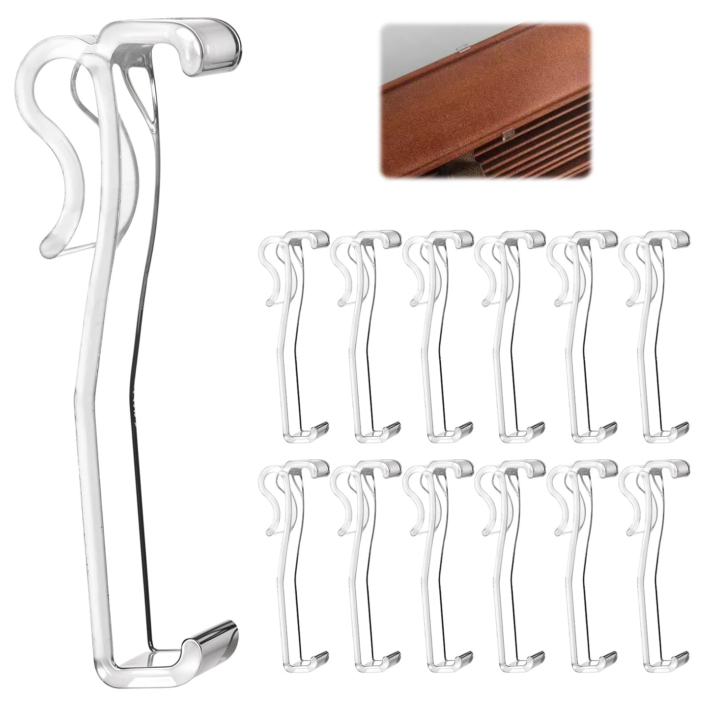 Plastic Valance Clips for Blinds, 12PCS Clear Blind Clips Hidden Replacement Parts for for Horizontal Blinds and Faux Wood Blinds