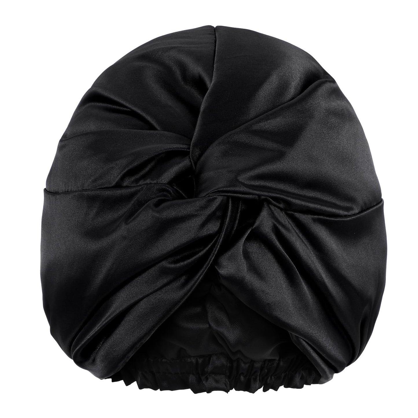 Xinjoduz 1 PCS Hair Bonnets for Women Sleeping, Black Satin Hair Bonnet Silk Hair Wrap Dreadlock Cap Large Adjustable Bonnet for Women Men Curly Thin Fine Natural Hair