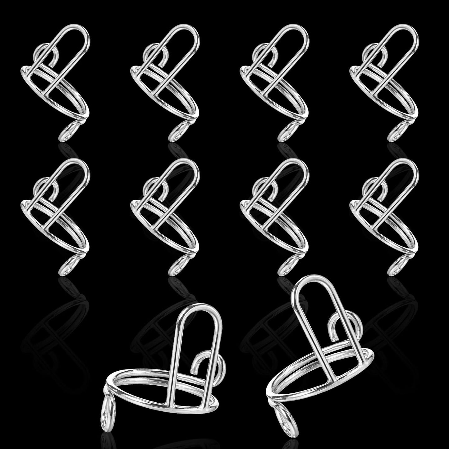 Chsoejuf 10Pcs Nail Rings for Women, Adjustable Detachable Fingernail Ring