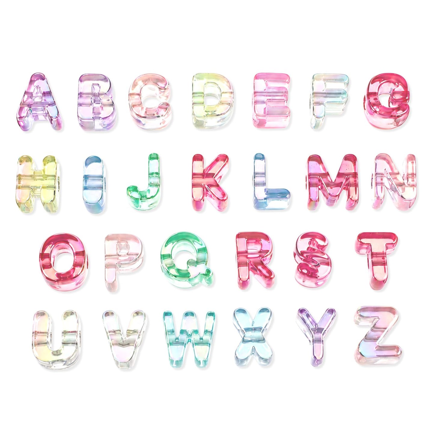 52pcs Acrylic Letter Beads A-Z Alphabet Beads Chunky Large Hole