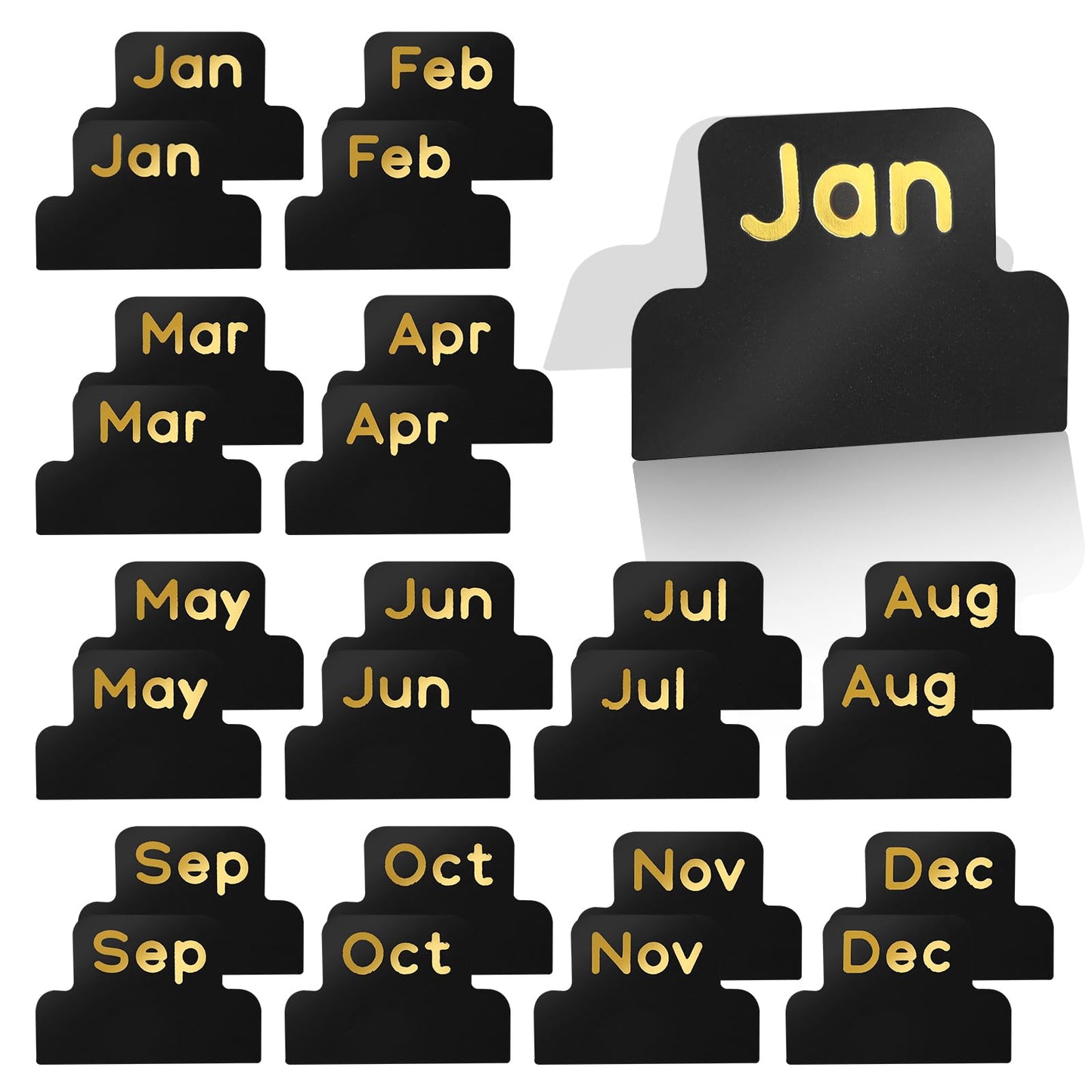 24 PCS Month Tabs for Planner Teaaha Peel and Stick Planner Tabs Calendar Monthly Blank Tabs for Monthly Sticky Page Office Study Planners Organizations