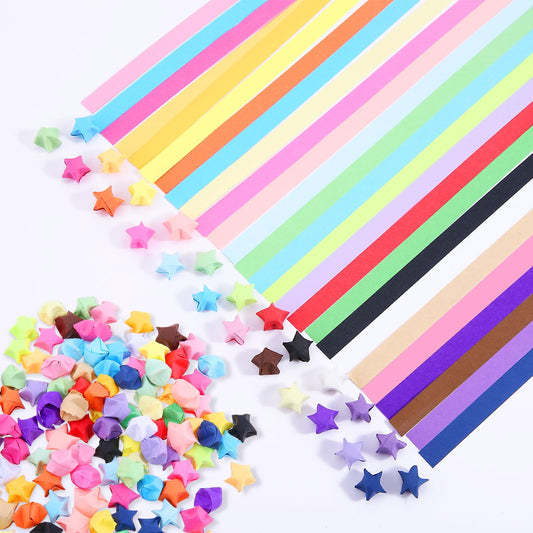 Xinjoduz 540 Sheets Star Paper Strips in 27 Colors Origami Paper for DIY Hand Art Crafts & Decorations