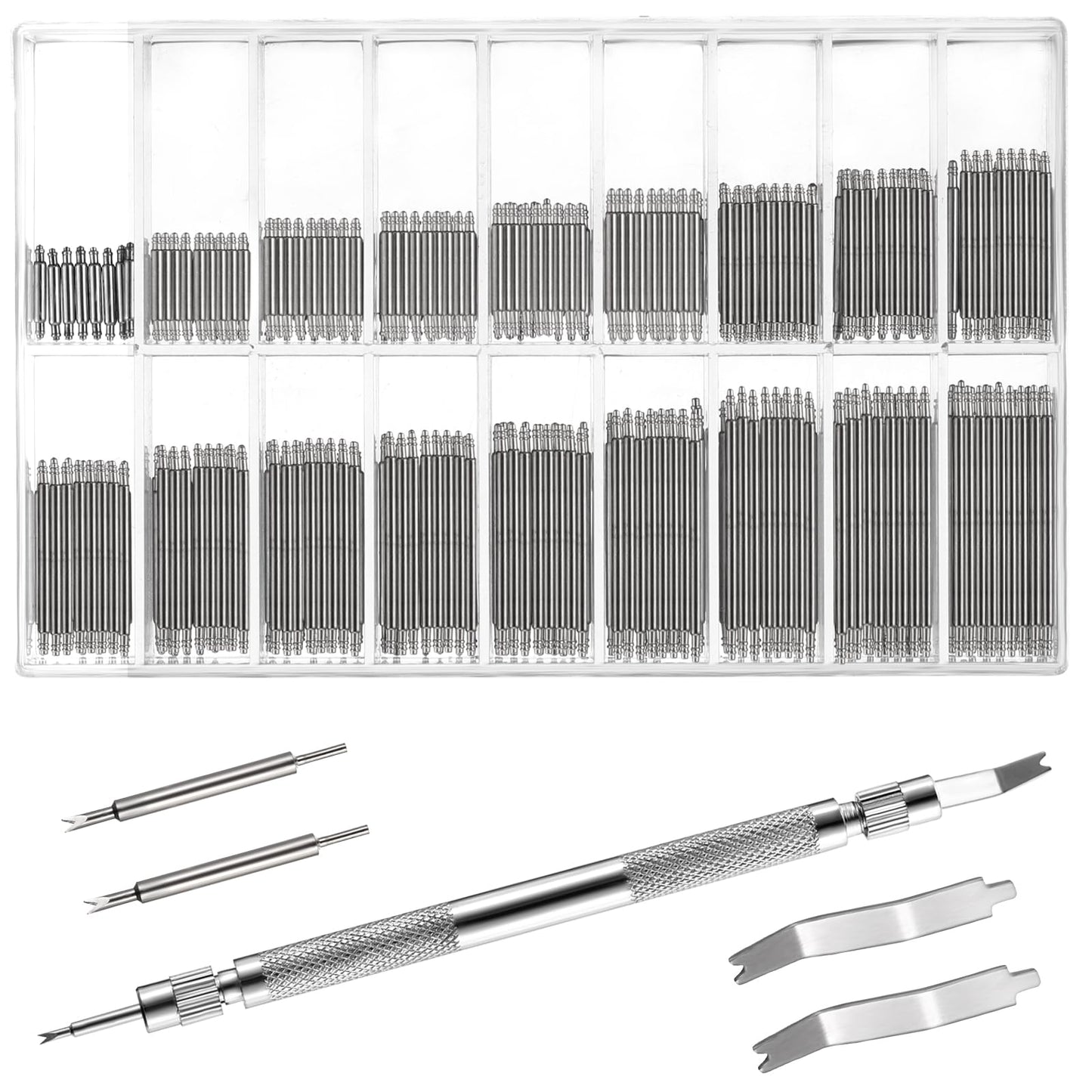 144PCS Watch Band Tool Stainless Steel Watch Link Removal Kit with Spring Bar Tool and Watch Band Pins Strap, Heavy Duty Bracelet Repair Kit for Watch Resizing Adjustment Repair and Watch Band Removal