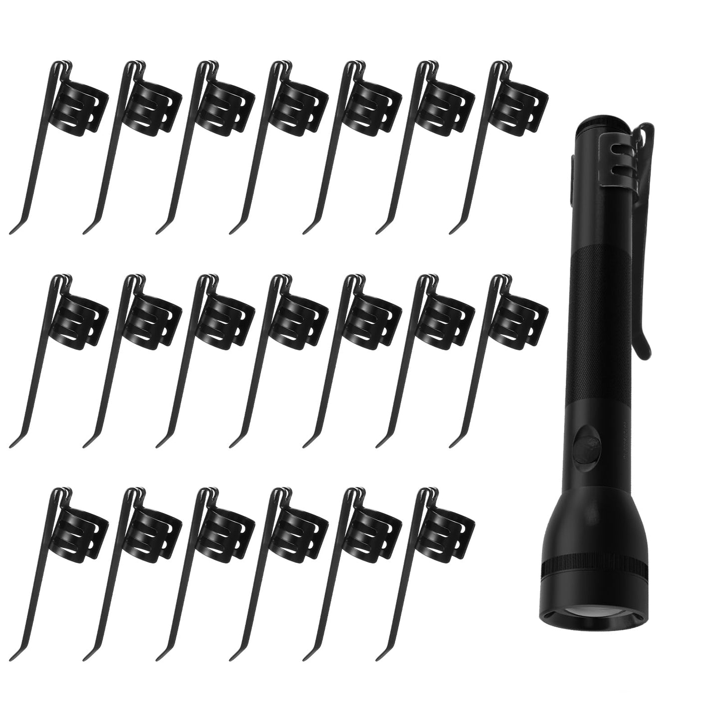 Xinjoduz 20 PCS Replacement Flashlight Clip Black Penlight Clips for Pocket Portable Penlight Replacement Clip for Removable Accessories Outdoor Activities Flashlights Keychain Light